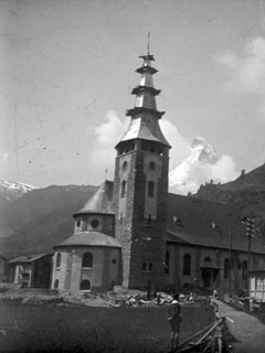 Neubau der Pfarrkirche Zermatt 1913
